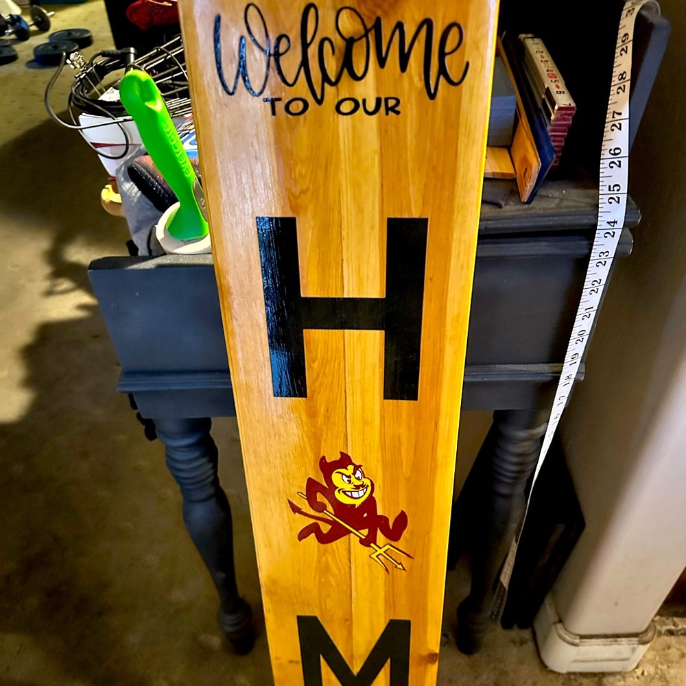 NWOT ASU Wood Logo plaque